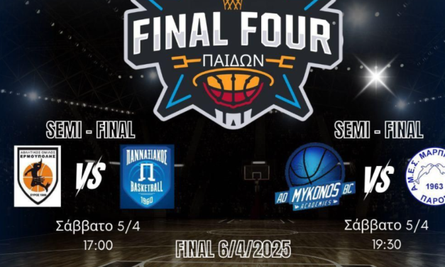 Final Four Παίδων ‘’Ηλεκτρικά Δακτυλίδης Μύκονος’’ Η καρδιά του μπάσκετ χτυπάει δυνατά αυτό το Σαββατοκύριακο στη Μύκονο!