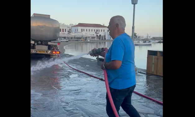 Ο Αλέκος Βαμβακούρης καθαρίζει τον Γιαλό της Μυκόνου (video)
