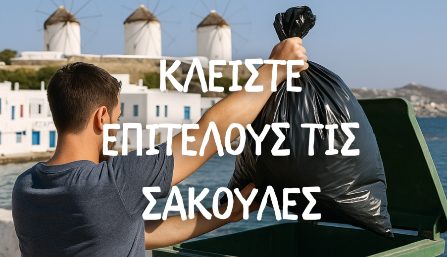 Η Μύκονος ζητά σεβασμό: Κλείστε τις σακούλες απορριμμάτων!