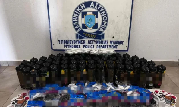 Μύκονος: Συνελήφθησαν τρεις άνδρες που πουλούσαν “αέριο γέλιου” – Είχαν τυπώσει φυλλάδια με τις τιμές