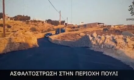 Ολοκληρώθηκαν τα έργα ασφαλτόστρωσης στο Πουλί (video)