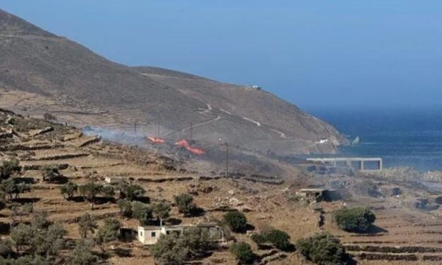 Φωτιά στην Τήνο – Επιχειρούν και 2 εναέρια μέσα 