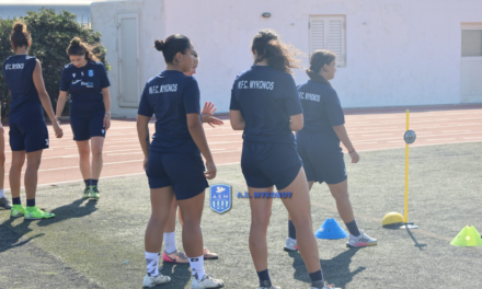 Η γυναικεία ομάδα ποδοσφαίρου της ΑΕ Μυκόνου σε Τεστ Δύναμης και Αντοχής