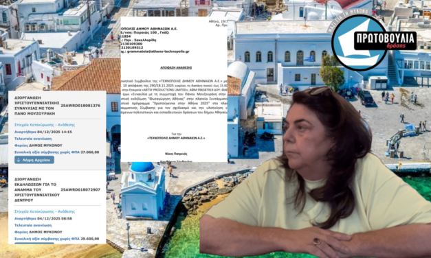 Κων. Κουκάς : Ο Δήμος Μυκόνου Πληρώνει Ακριβότερα από Αθήνα και Ξάνθη για το ίδιο Χριστουγεννιάτικο Show