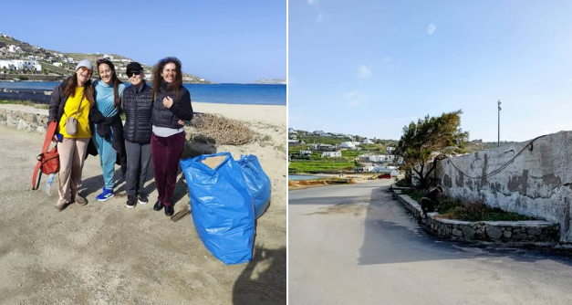 «Αγκαλιά-Ζω τη Μύκονο»: Ποδαρικό με εθελοντικό καθαρισμό και άρωμα γυναίκας στον Κόρφο