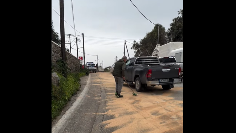 ΕΝΗΜΕΡΩΣΗ: Προσοχή λόγω ολισθηρότητας στον δρόμο προς Πλατύ Γιαλό (βίντεο)