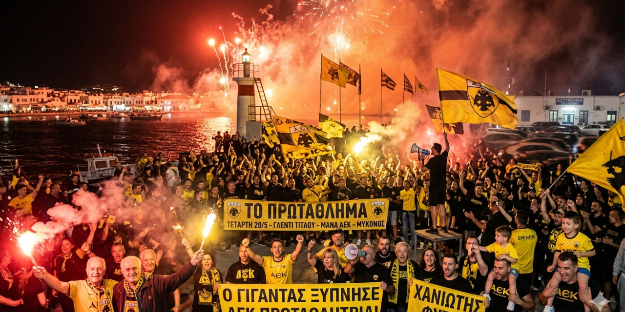 Να γίνει η νύχτα μέρα!»: Κιτρινόμαυρο προσκλητήριο στη Μύκονο για το γλέντι τίτλου της ΑΕΚ