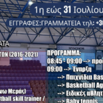 Στο «Π. Χανιώτης» της Άνω Μεράς «χτυπά» η καρδιά του μπάσκετ: Έρχεται το Mykonos Basketball Camp για παιδιά 5-10 ετών